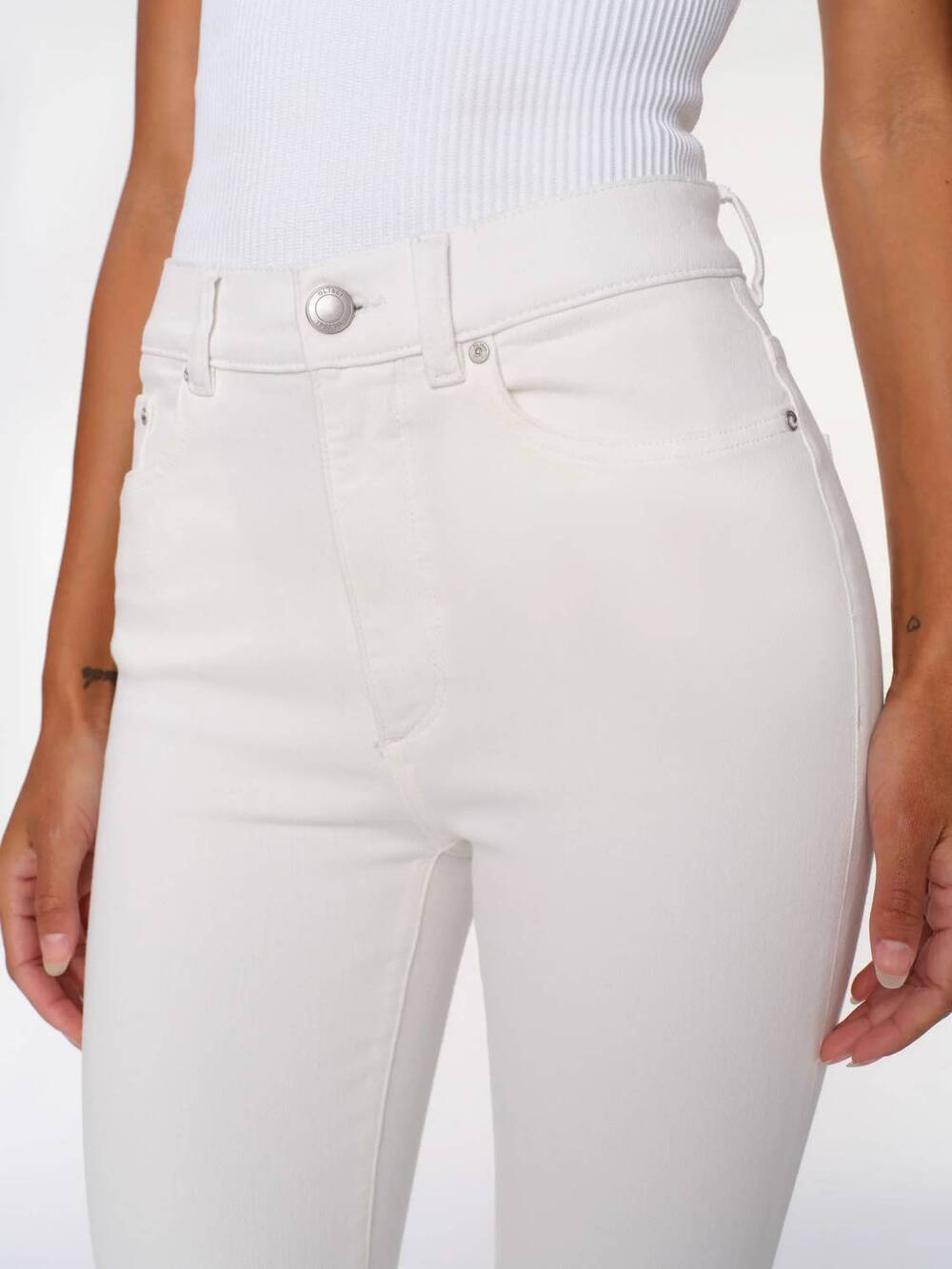 NEW DL1961 - WOMEN'S bridget boot high rise instasculpt crop jeans in white - Picture 5 of 5